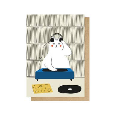 Disco Cat Greetings Card for wholesale by East End Prints - Greetings Cards & Postcards