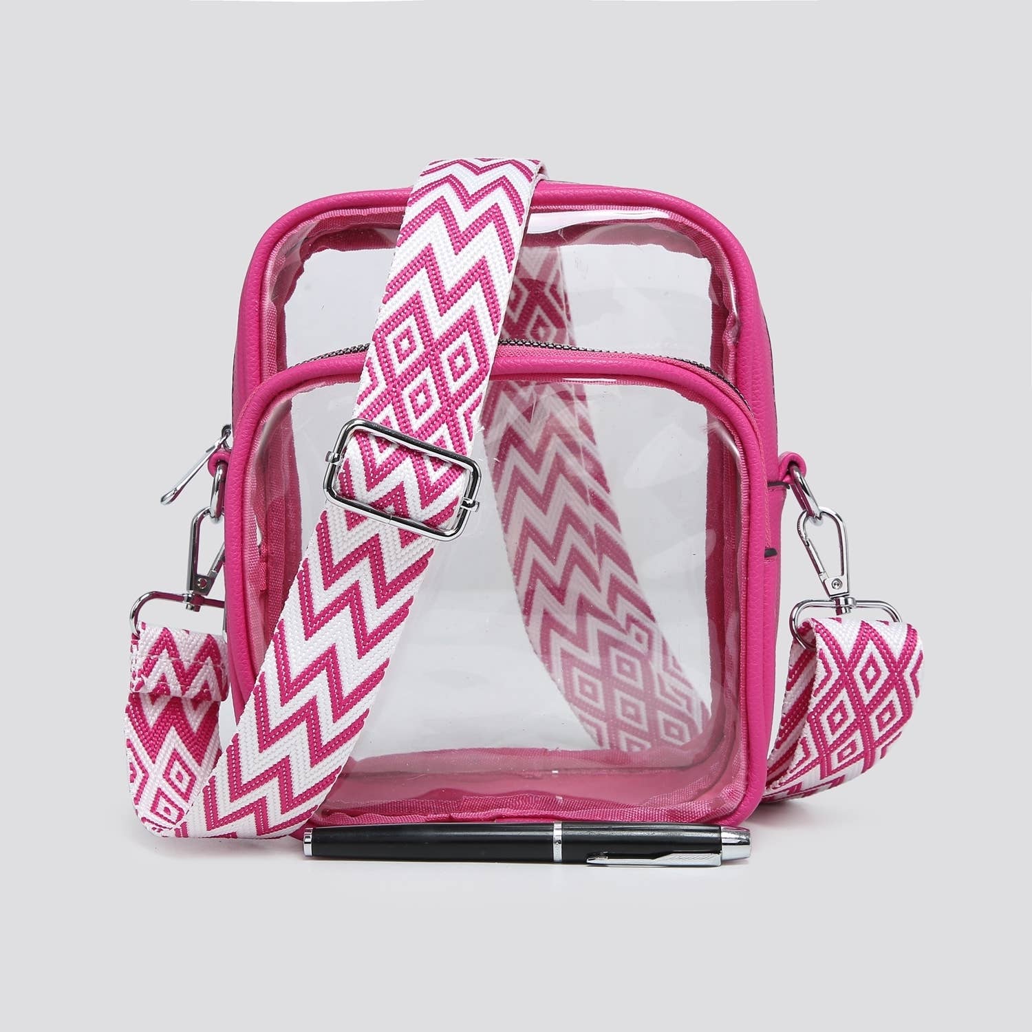 House of Milano - Vendita all'ingrosso Borsa a tracolla - Donna - Borsa a tracolla in PVC trasparente con tracolla a chitarra # 32051