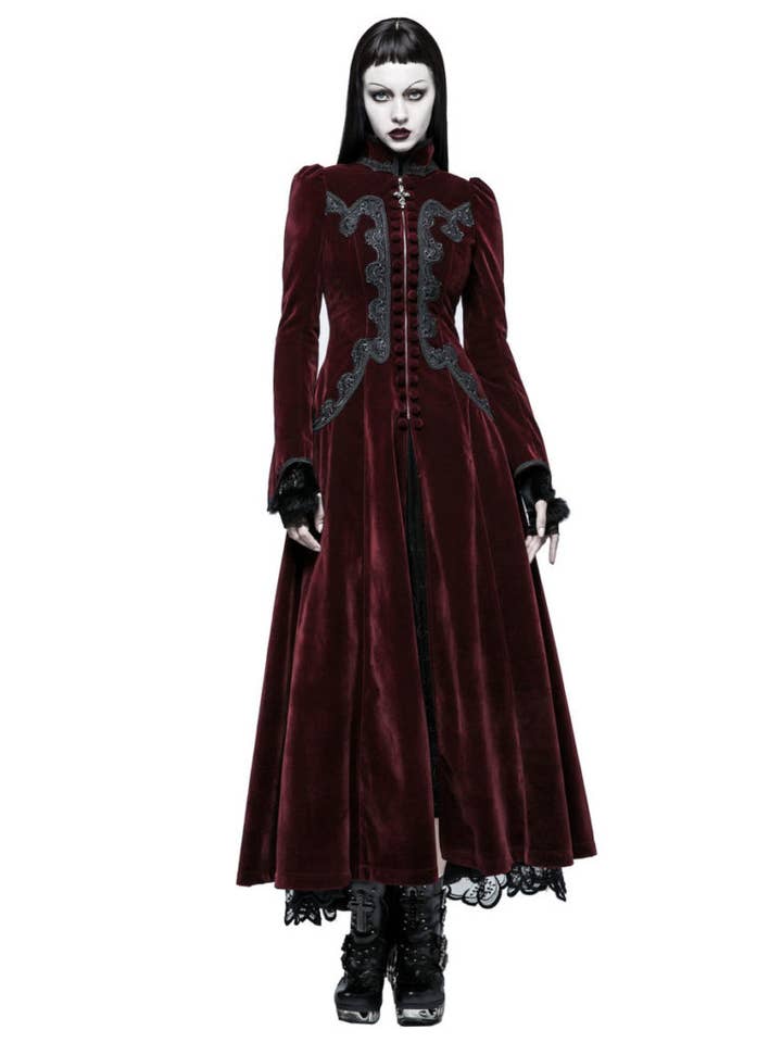 RØD Y776 - Gotisk Palads Svalehale Lang Kjole for engroshandel på Faire0