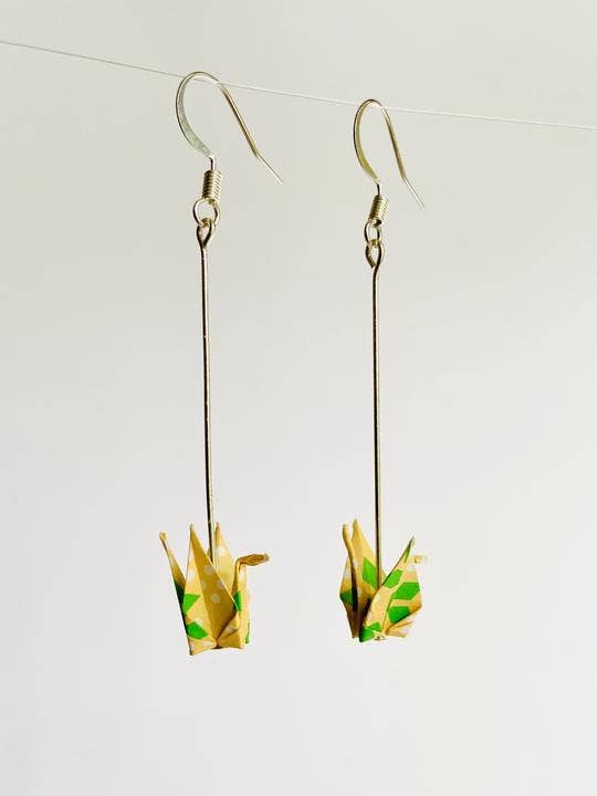 Assorted Miniature Origami Crane Earrings for wholesale by Maya Joy in the World