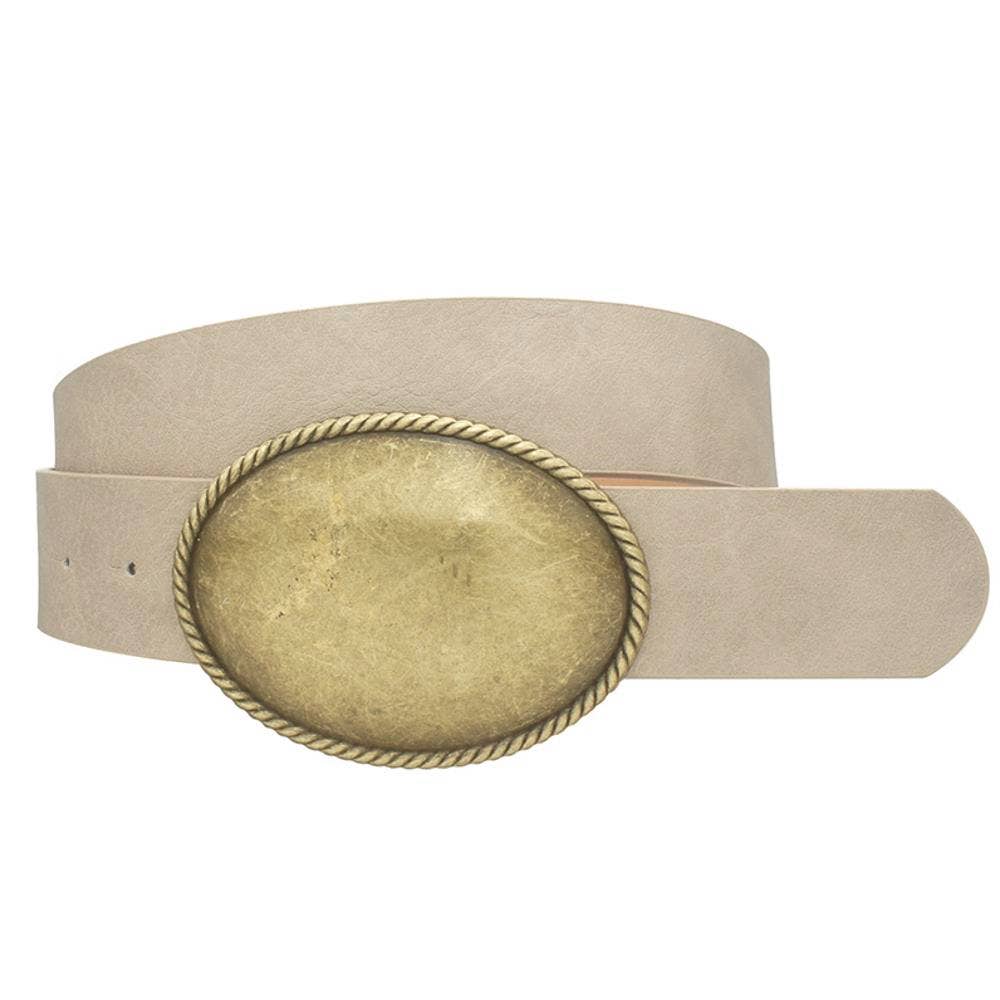 anbfashion - Wholesale Belt - Women's - Rope Trimmed Simple Oval Buckle Belt IW-36008AGO4