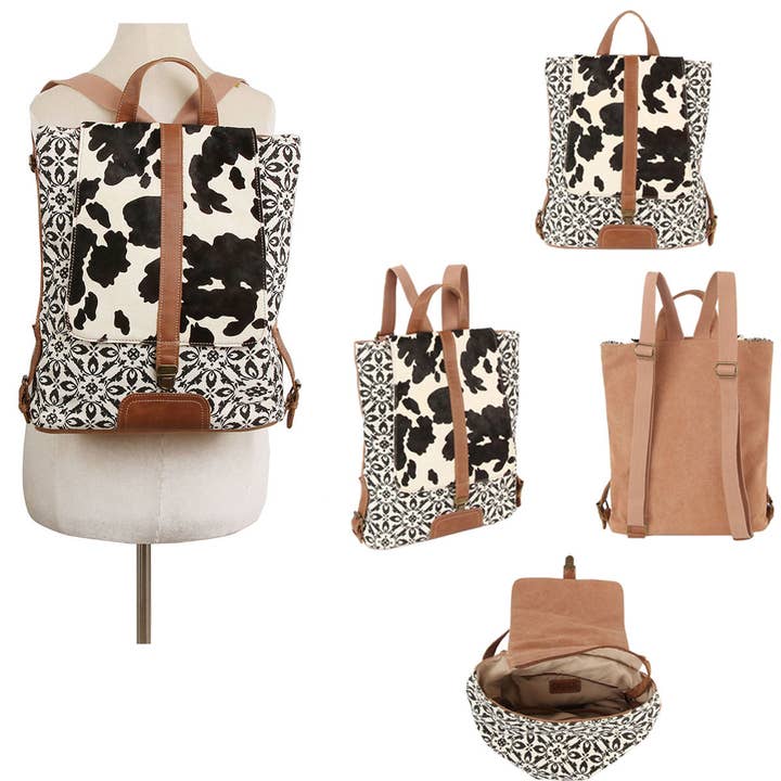 Cow Print Backpack for wholesale by Vita Star Body & Boutique