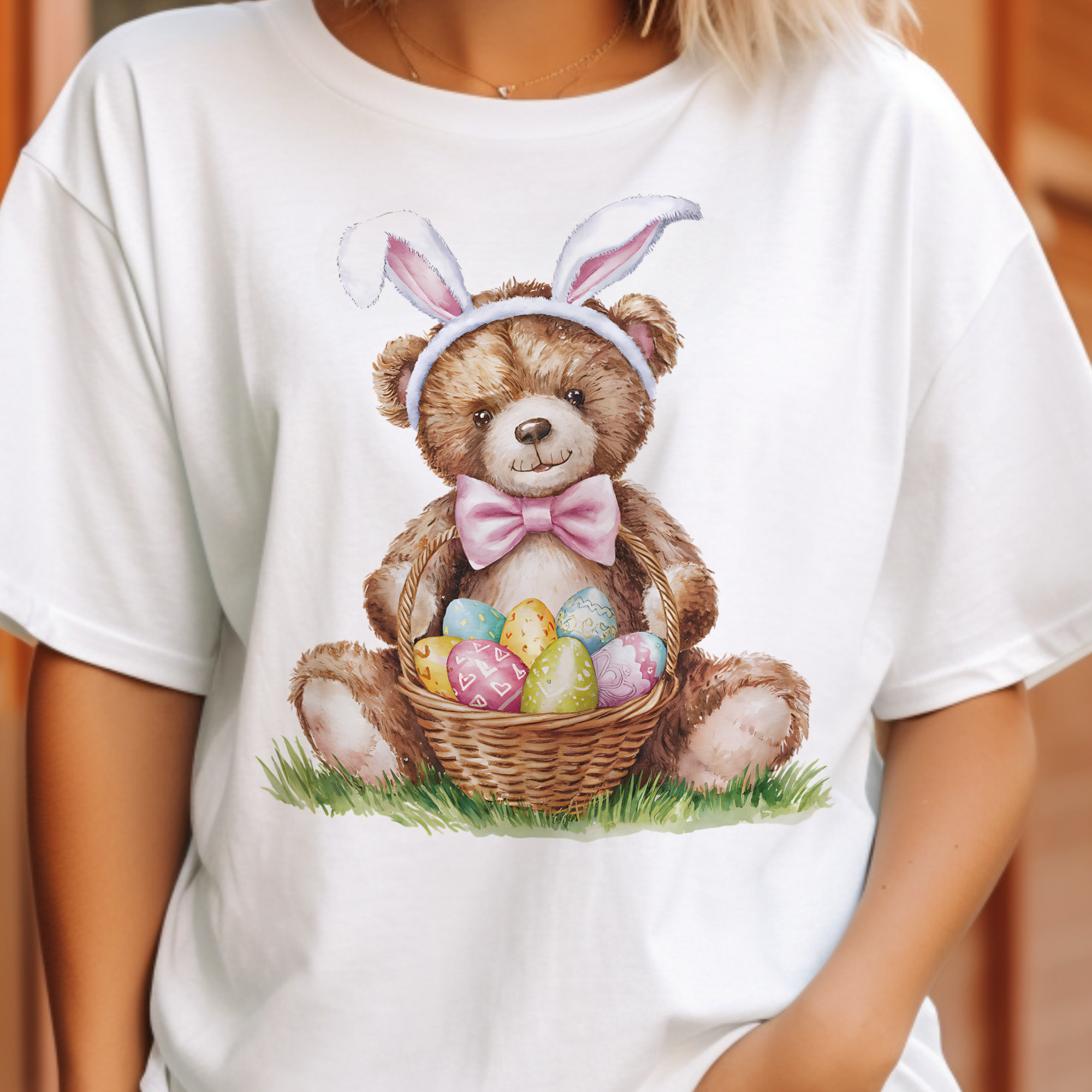 Par.tees by Party On! – wholesale T-shirt (graphic) – women's – Easter Bunny Teddy Bear Rabbit Spring Vintage Graphic Tee0