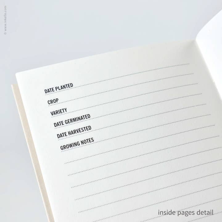 Inkello Letterpress - Wholesale Journal/Diary - Green Seedlings Seed Journal with Grow Wheel (#608)6