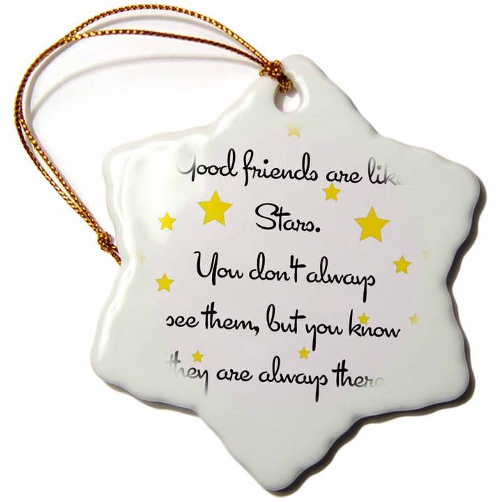 Adorno de porcelana con forma de copo de nieve de 3 pulgadas Good Friends are Like St para venta al por mayor de 3dRose