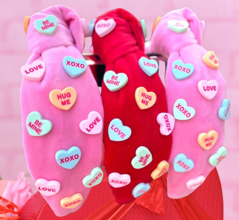 Wholesale Valentine’s Conversation Hearts Headbands for your store Faire