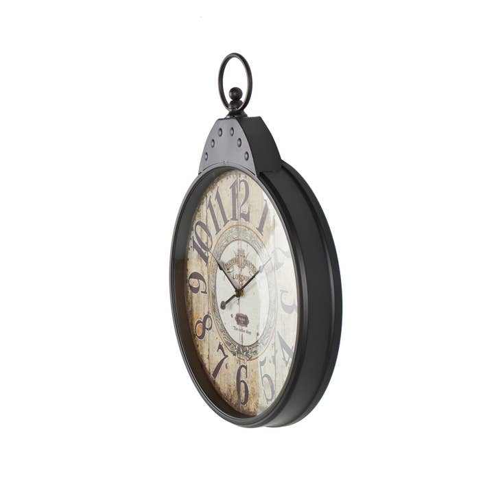 Import Corner - Wholesale Wall Clock - A-92217: METAL WALL CLOCK 20"W, 28"H5