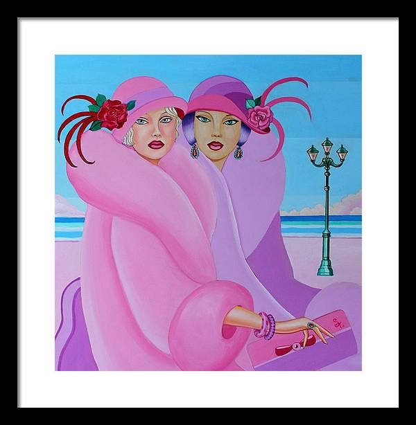Sharon Tatem Fashion LLC - Wholesale Art Print - Palm Beach Pink Ladies - Framed Print16