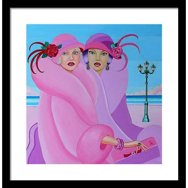 Sharon Tatem Fashion LLC - Wholesale Art Print - Palm Beach Pink Ladies - Framed Print16