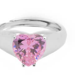 BAGUE SOLITAIRE CŒUR - RÉGLABLE pour la vente par Feelings Jewels