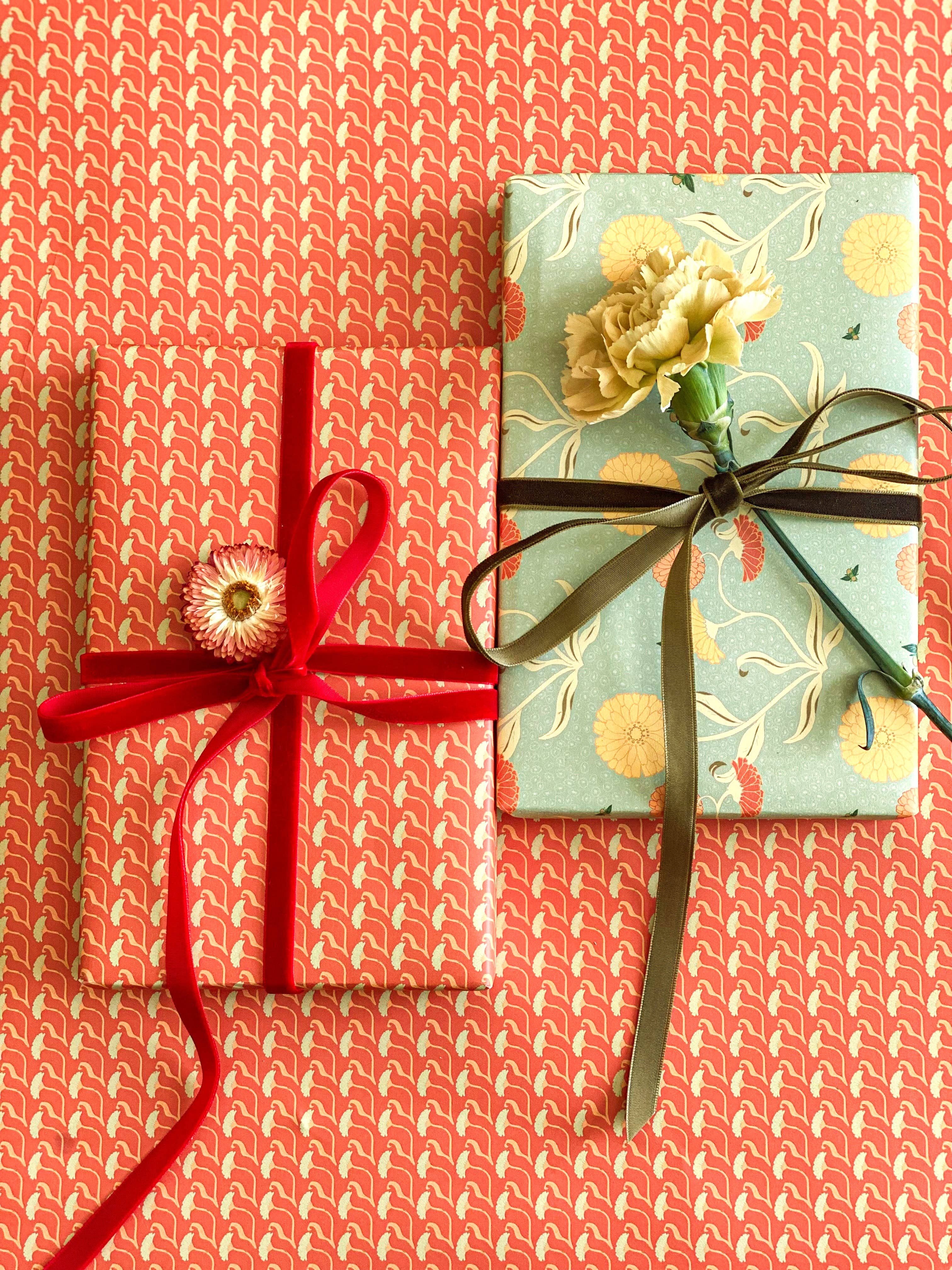 re:mused studio - Wholesale Flat Wrap - Calendula Gift Wrap Sheet-Double Sided1