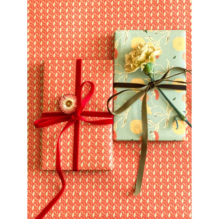 re:mused studio - Wholesale Flat Wrap - Calendula Gift Wrap Sheet-Double Sided1