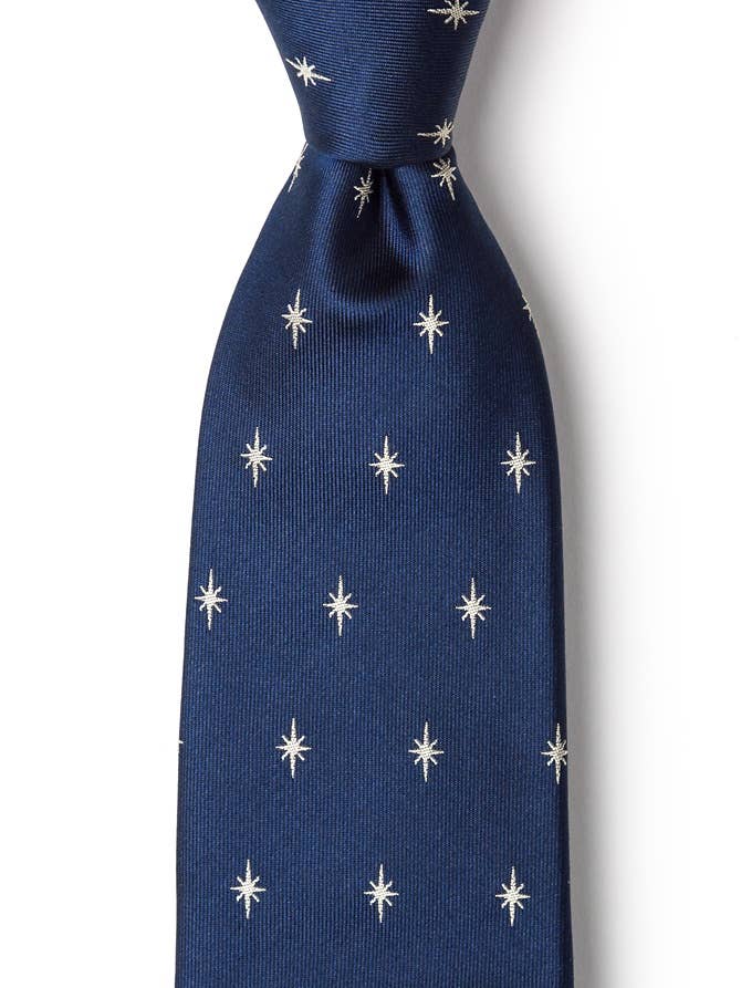 Geschreven in The Stars Tie - Marineblauwe zijde voor wholesale door Alynn