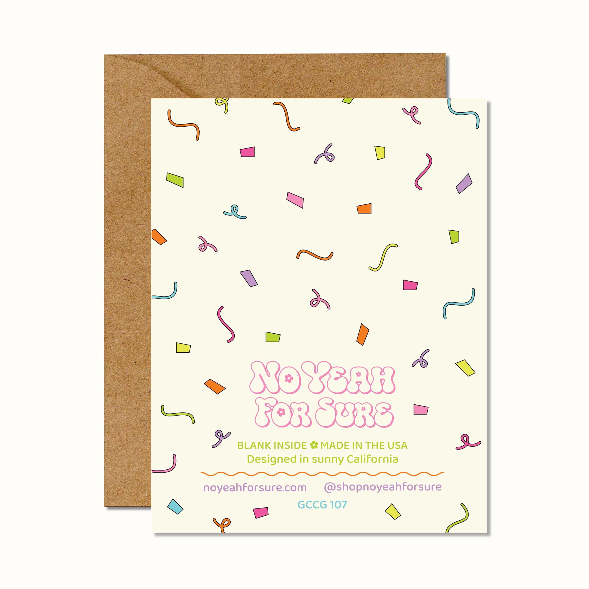 No Yeah For Sure - Wholesale Graduation Card - Congrats Grad Confetti Card1