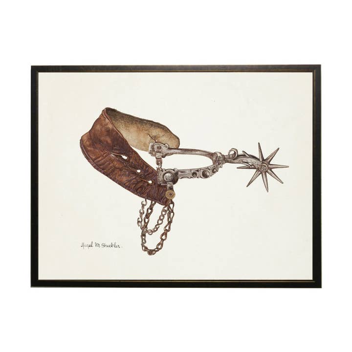 Vintage Metal And Leather Spur for wholesale by Antique Curiosities Inc