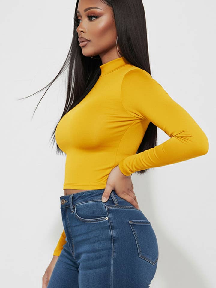 CAPELLA APPAREL - Vente Haut en maille – femme - Haut uni à col montant16