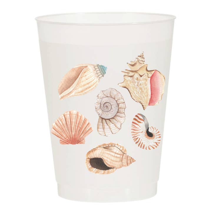 Vasos esmerilados Seashells Beach Summer, para verano para venta al por mayor de Sip Hip Hooray