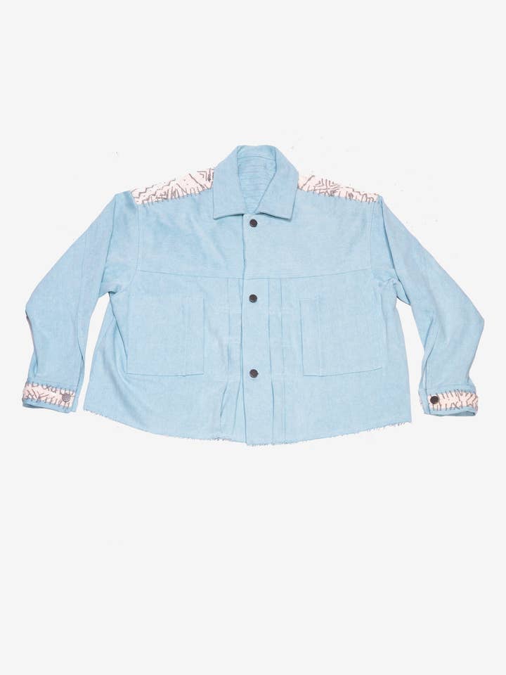 Mudcloth Jacket Light Blue for wholesale by Laraw