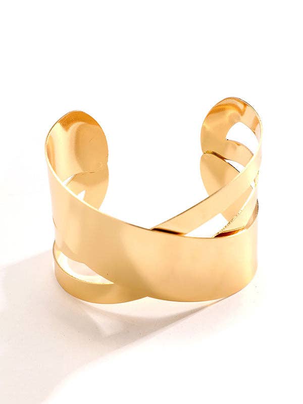 UZ Wholesale Store - Venta al por mayor Pulseras tipo brazalete - Pulsera Geométrica Hueca de Color Sólido - Diámetro de 2,73"4