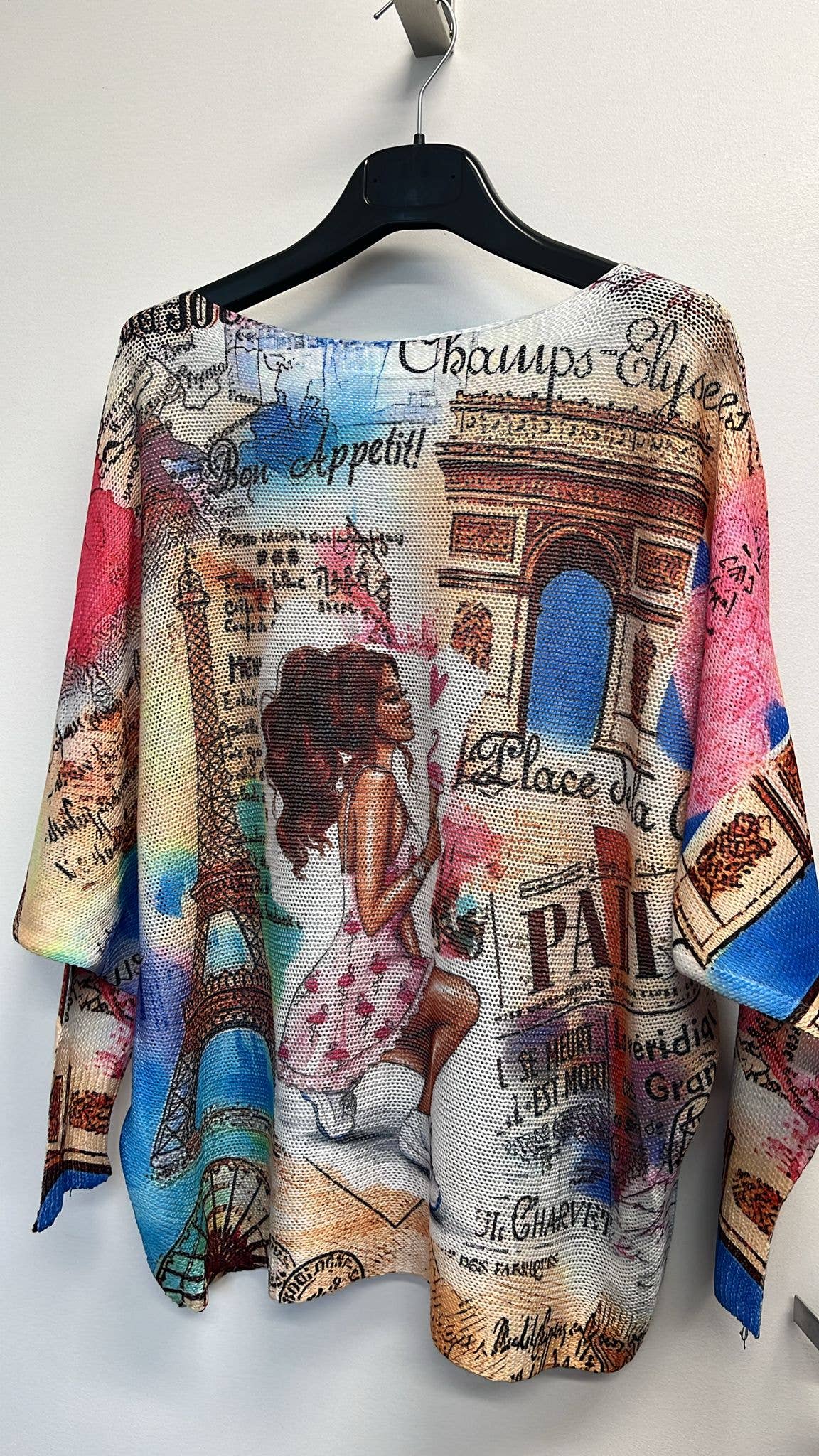 LOOWIE - Wholesale Knit Sweater - Women's - VIPA Paris Triomphe Round Neck Knit Printed Sweater   0