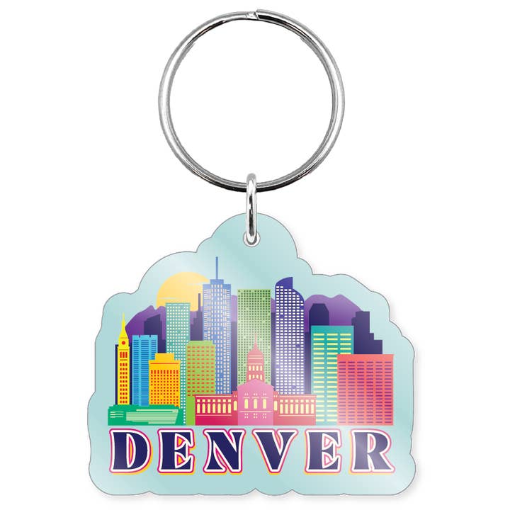 Morris Magnets - Wholesale Keychain - Unisex - Keychain - Denver CO Retro Skyline