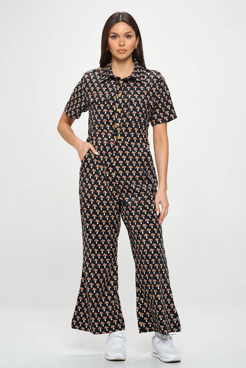 SM WARDROBE - Wholesale Jumpsuit - Women's - MUSHROOM PRINT CORDUROY  JUMPSUIT OVERALL2