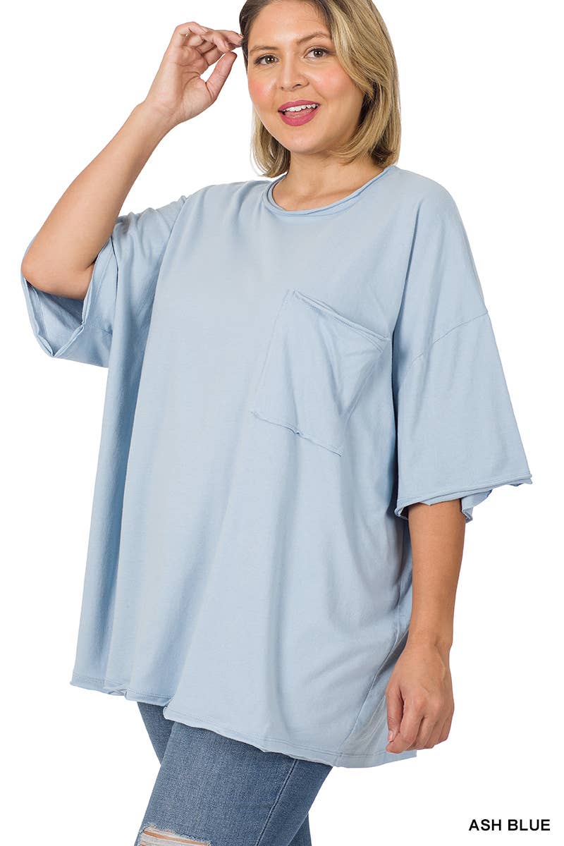 42POPS - Wholesale Tunic - Women's - Tri Blend Oversized Raw Edge Boyfriend Tee12