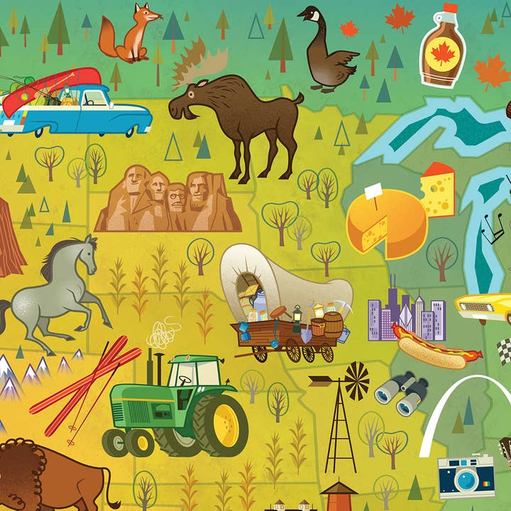 Blue Lobster Puzzles - Wholesale Puzzle - Kids - The United States 100 Pc Puzzle3