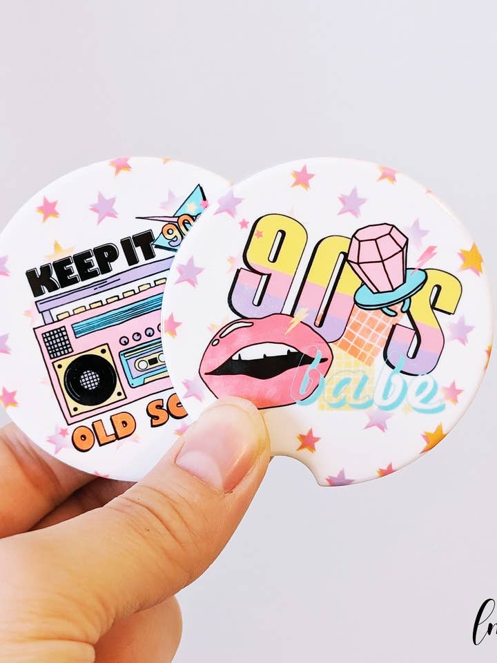 90's Babe Car Coasters | Keepin It Old School | Car Coasters for wholesale by Layla May Co
