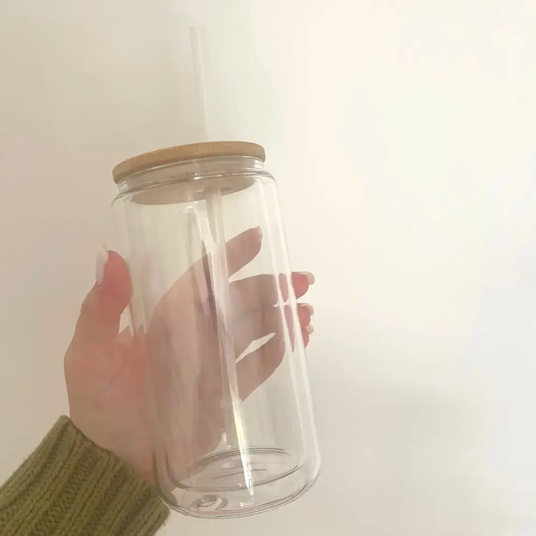 One Stop Cups - Wholesale Drinking Glass/Cup - Glass Can Double Wall Sublimation Cups0