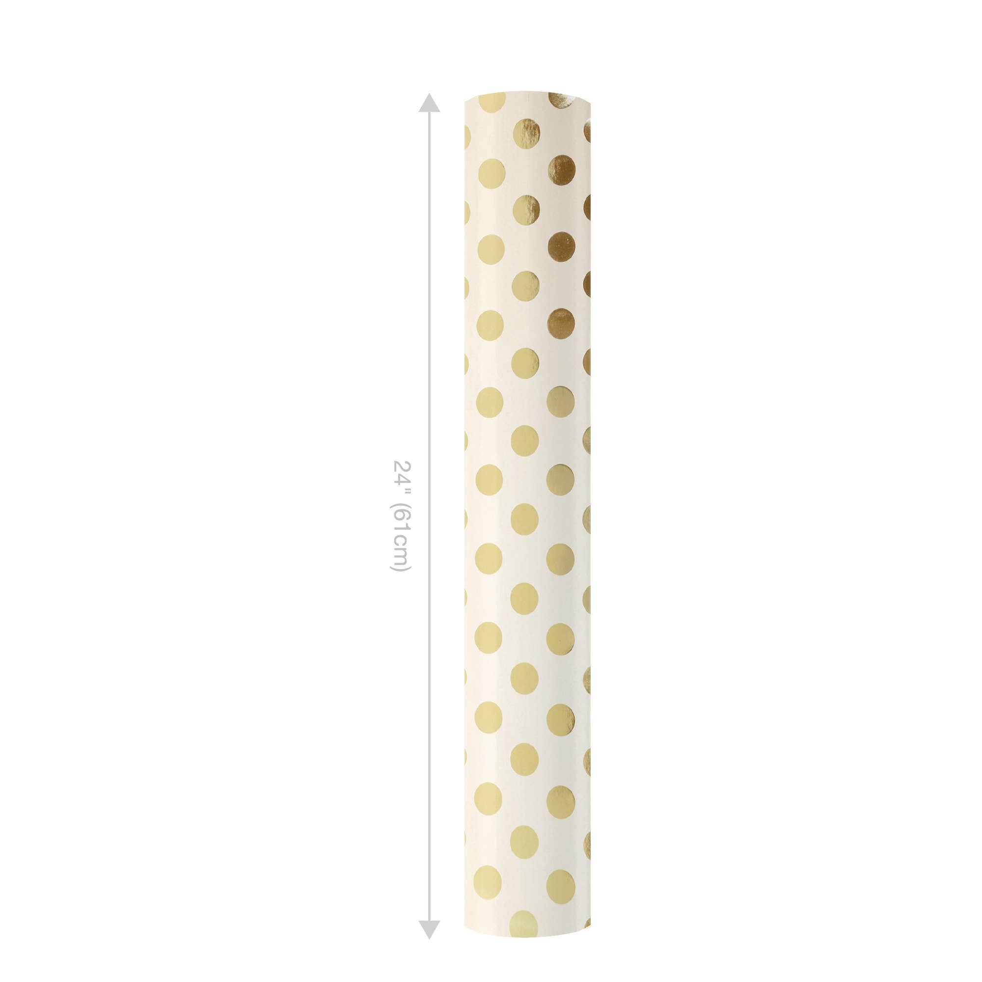 LA Ribbons Wholesale - Wholesale Wrapping Paper Roll - 24" x 417' Wrapping Paper Half Ream | Metallic Gold Polka Dot1
