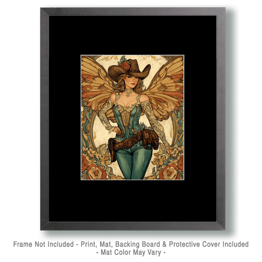 Mowbi - Vendita all'ingrosso Stampa artistica - Fata Cowgirl del Sudovest - Stampe d'Arte da Parete Fata del Sudovest – Opera d'Arte 8″x10″ per Cornice 11″x14″1