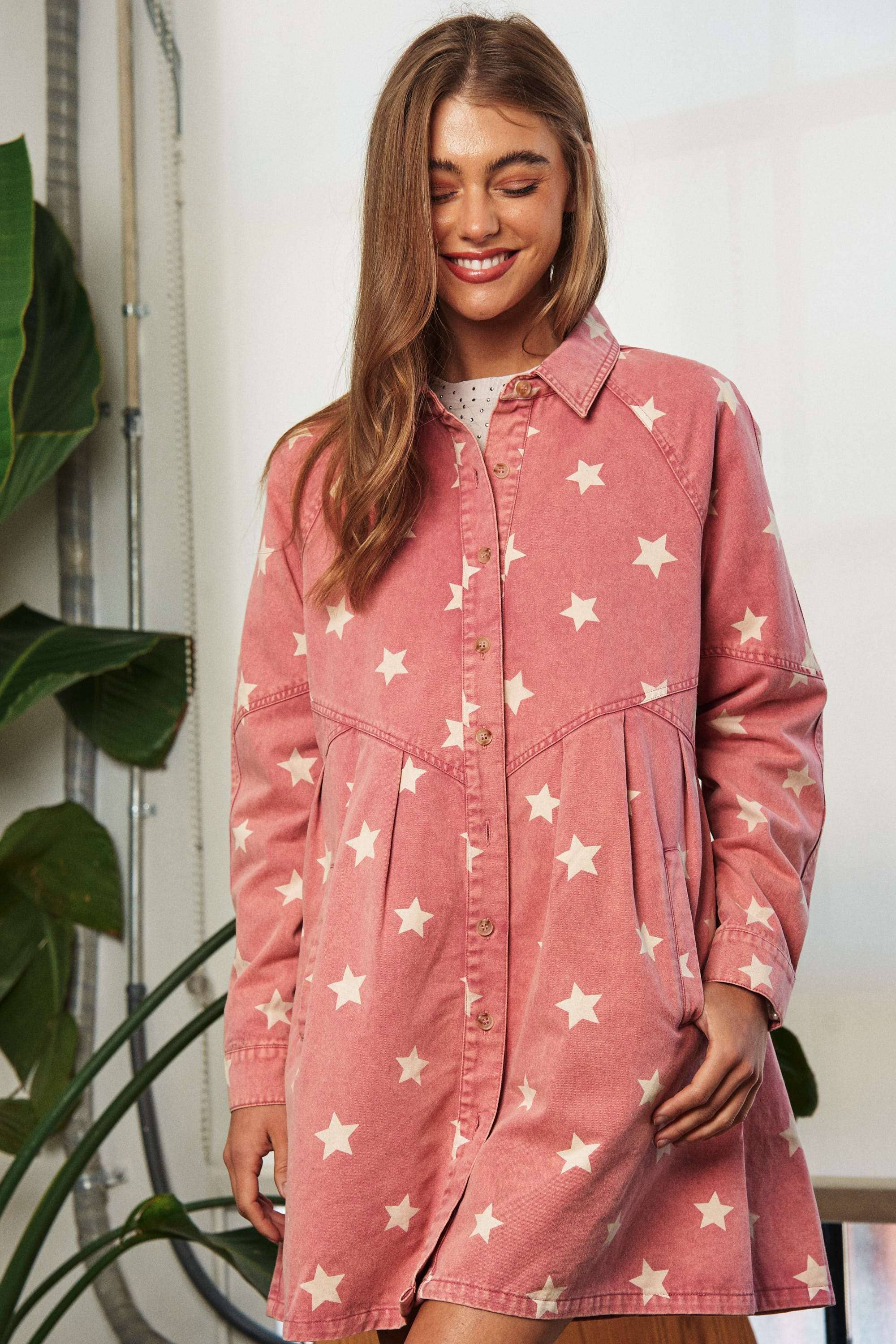 Rosa Francesa CAMISA DE MANGA REGLAN LAVADA PLUS STAR GARMENT de venta al por mayor en Faire2