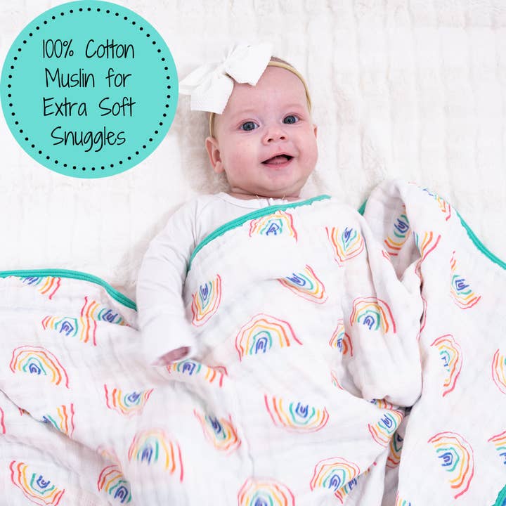LollyBanks – wholesale Bedding blanket – Kids & Baby – Rainbow Toddler 100% Cotton Muslin Blanket1