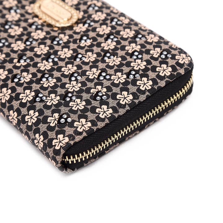 Brangio (Italy) Company Inc. – Großhandel Brieftasche – Damen – Brangio Italienische Geldbörse mit Blumenmuster und Reißverschluss-Handgelenkriemen4