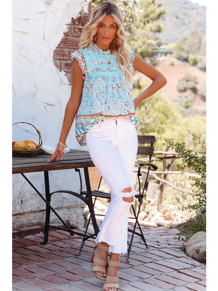 NAOMI & CO PTY LTD - Wholesale Blouse – Women’s - Everest Crochet Top - Blue4