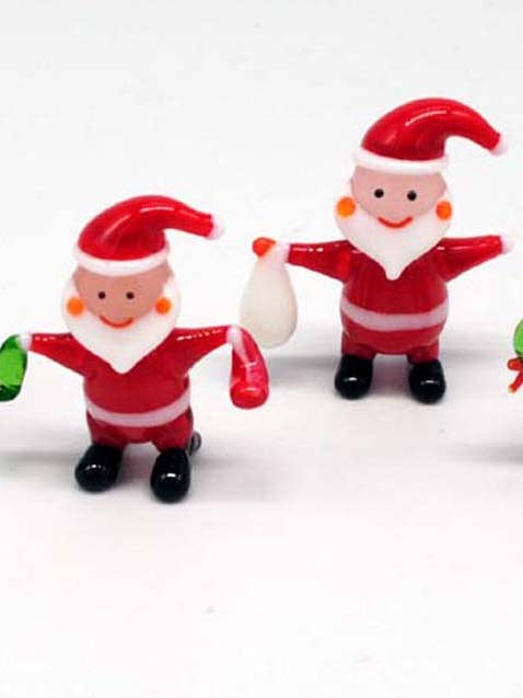 Set of 30 Miniature Santa for wholesale by WGK Glass Art Inc