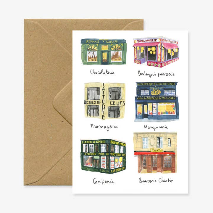 Tarjeta A6 doble "Fachadas" para venta al por mayor de Marina Vandel