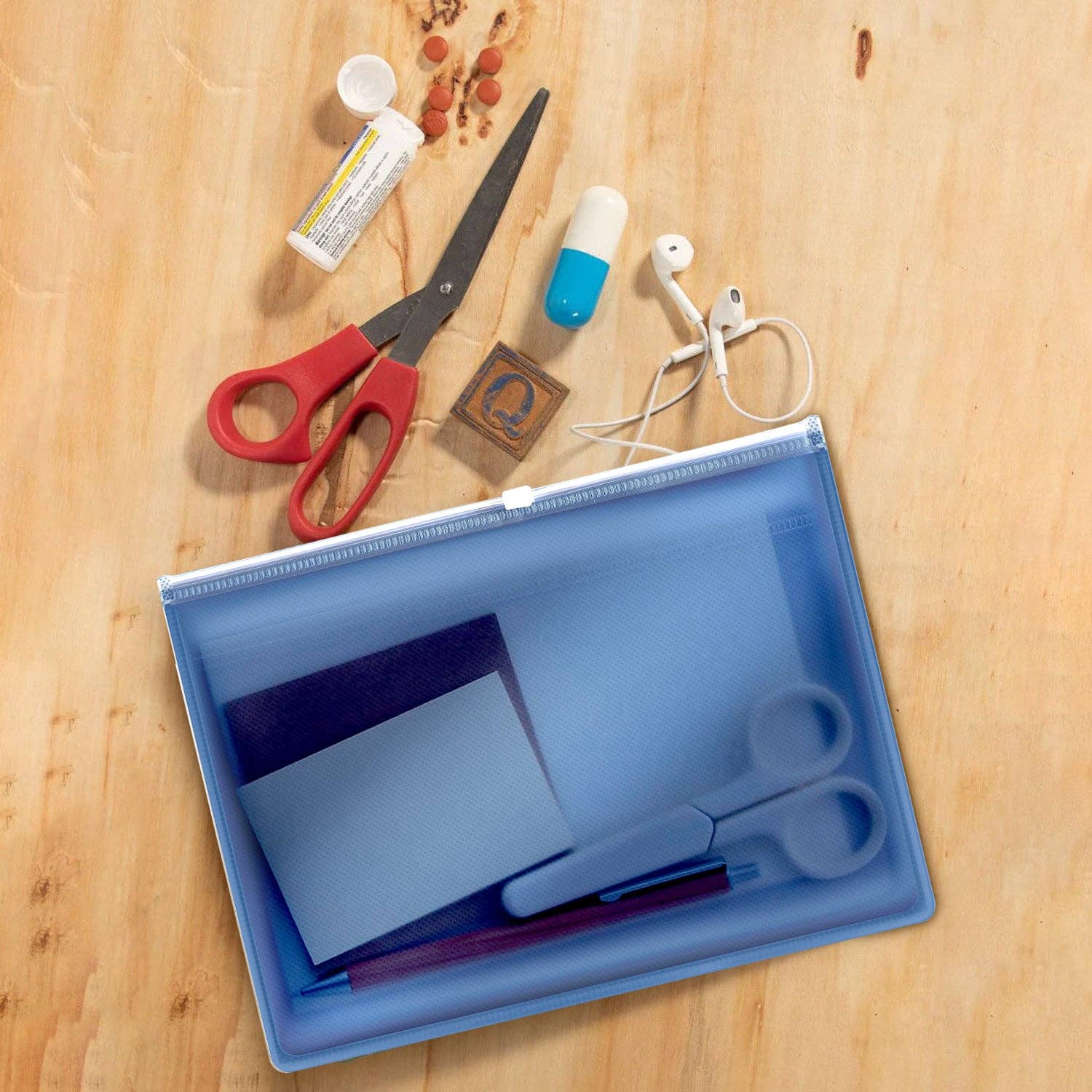 Ledsone - Wholesale Folders - 12 Pack Plastic Thick Zipper Document File Waterproof Folder ~528613