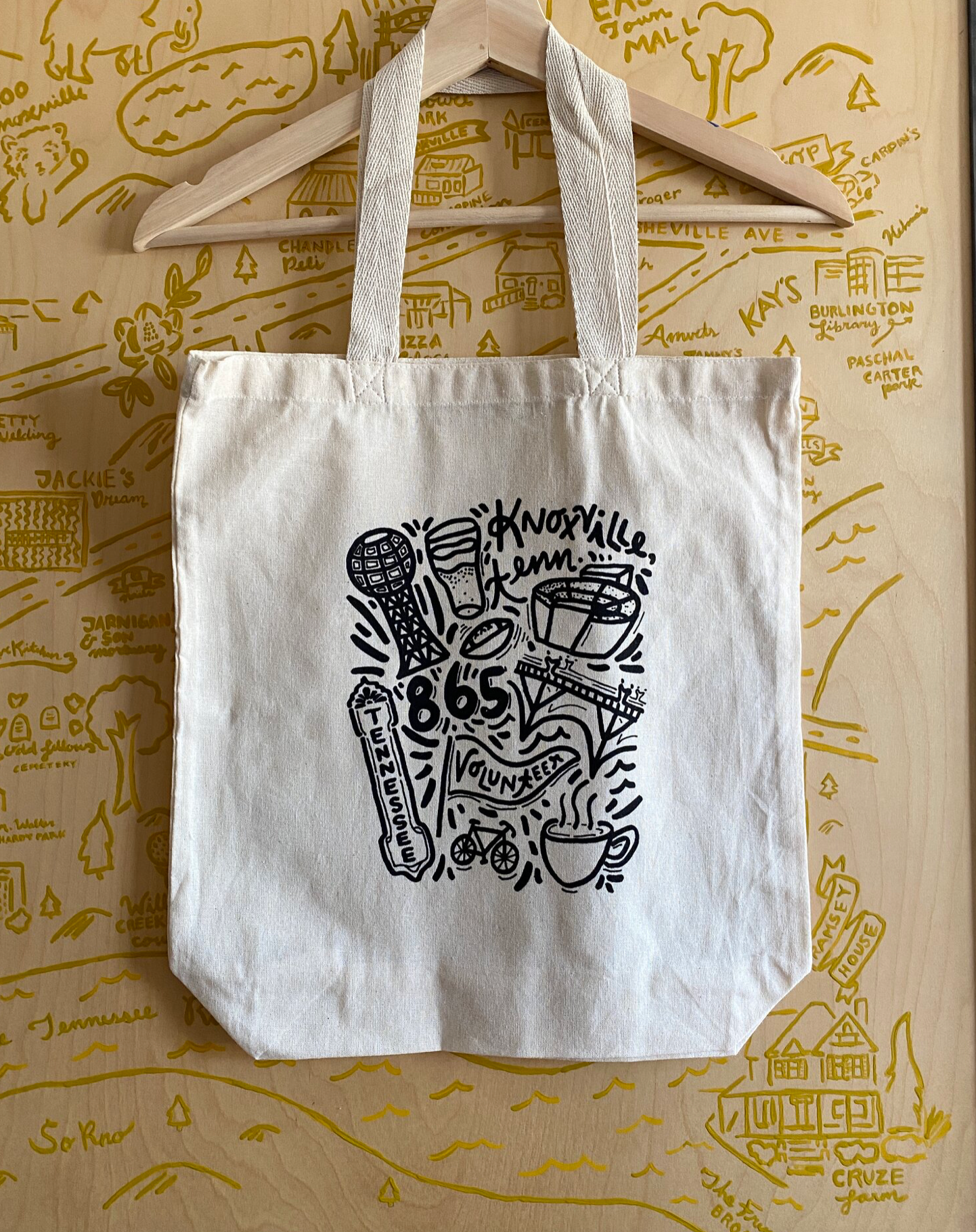 Paris Woodhull Illustrations - Wholesale Tote Bag - Unisex - Knoxville Icons Tote Bag0