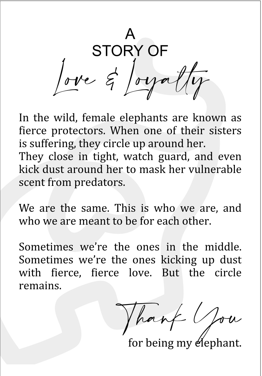 Rag Crazy Creates - Wholesale Ornament - Story Card Collection - Friendship - Sisterhood-Elephant3