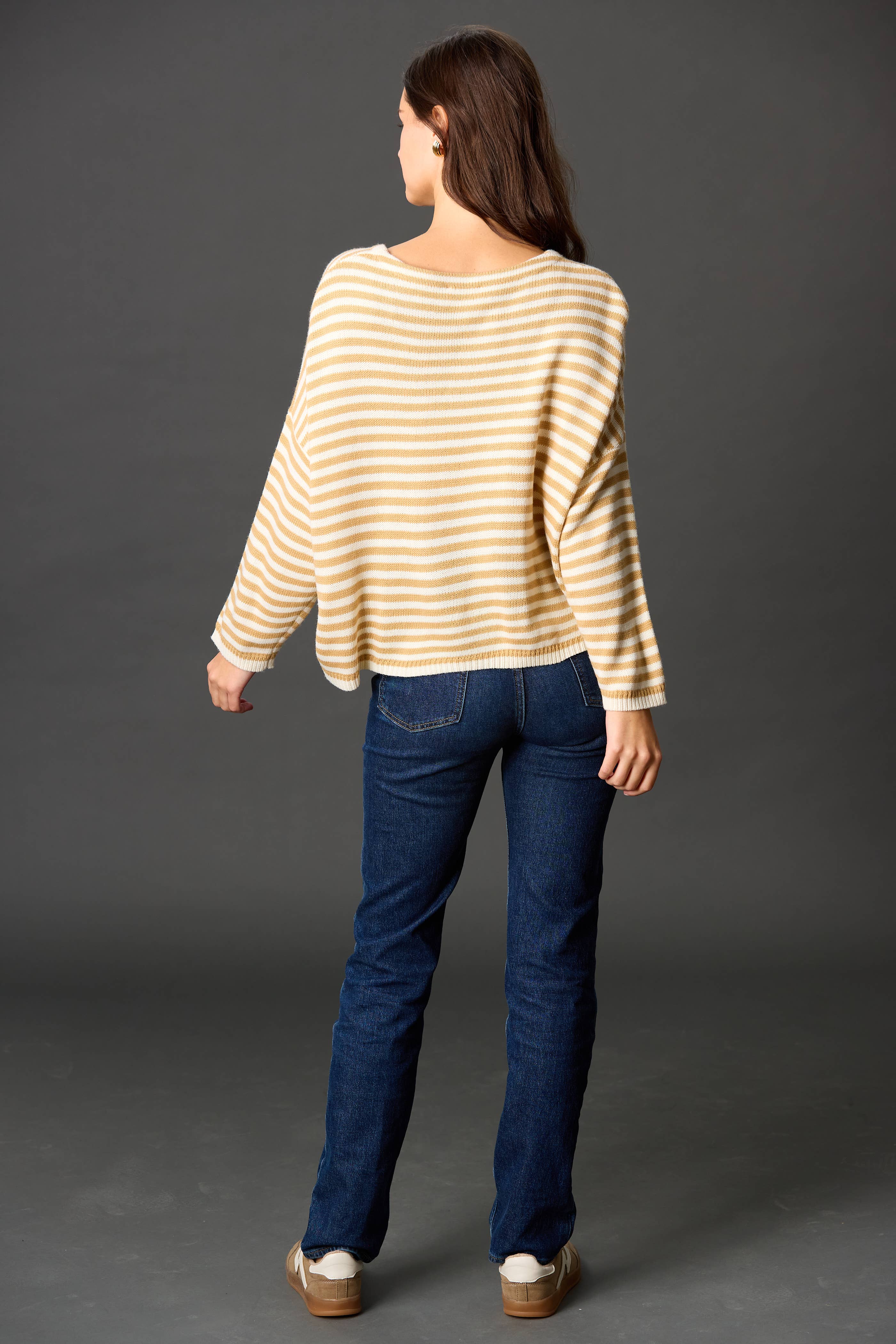 Before You Collection - Wholesale Knit Sweater - Women's - Striped T-Body Sweater6
