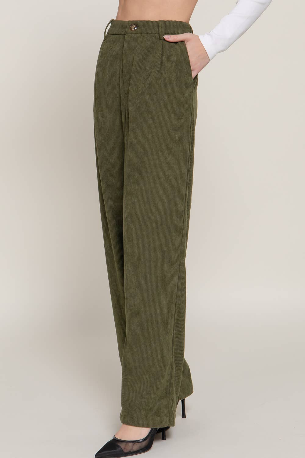 Active Basic | Active USA - Wholesale Pants - Women's - Corduroy Trouser Pants6