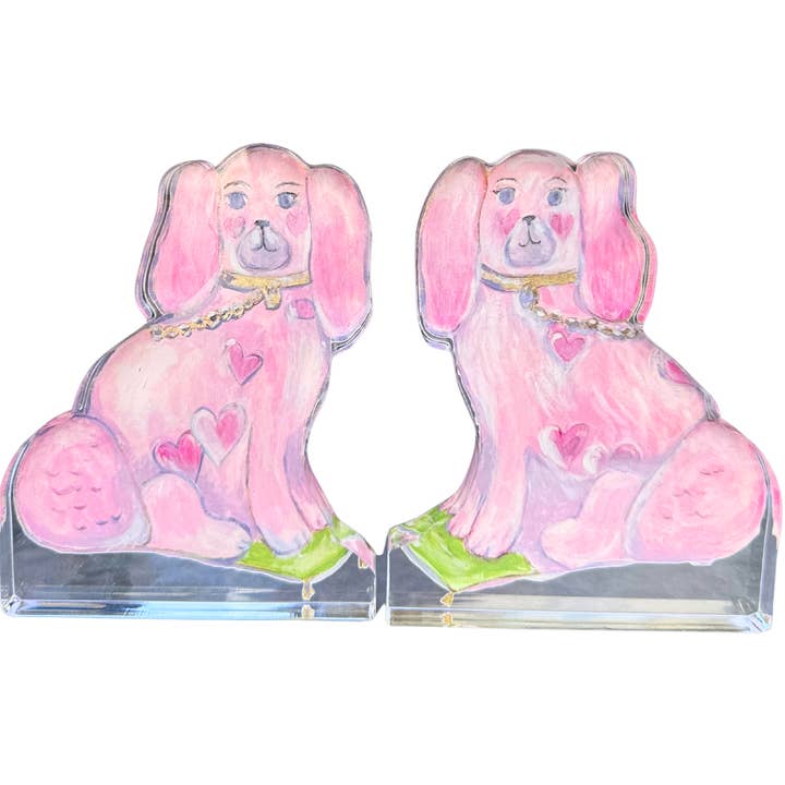"Conjunto de 2 'For the Love of Dogs in Pink' Prateleira de Acrílico" por atacado de MK Decker Designs