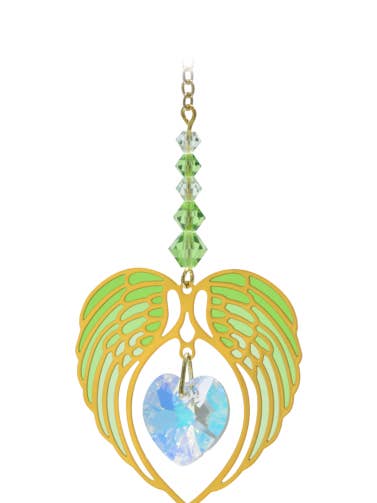 Kardet englevingehjerte - Peridot for engroshandel hos Wild Things Gifts Ltd