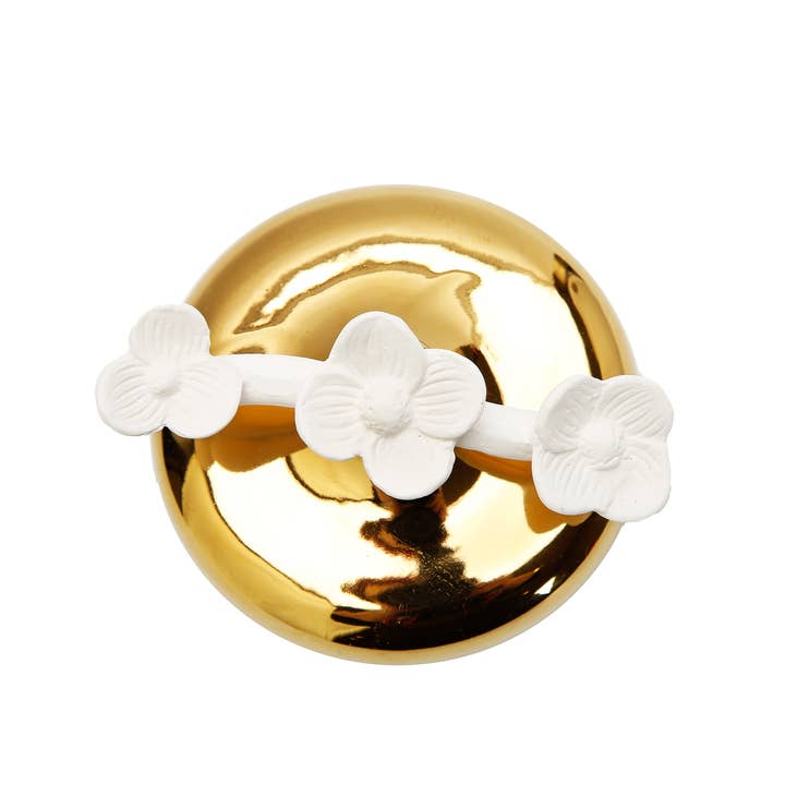 VIVIENCE - Wholesale Reed Diffuser - Circular Diffuser w/3 White Flowers, English Pears &Freesia2