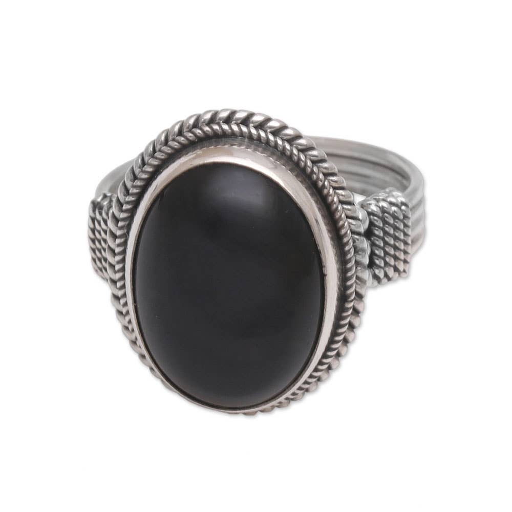 NOVICA - Wholesale Cocktail/Statement Ring - Captivating Onyx Cocktail Ring2