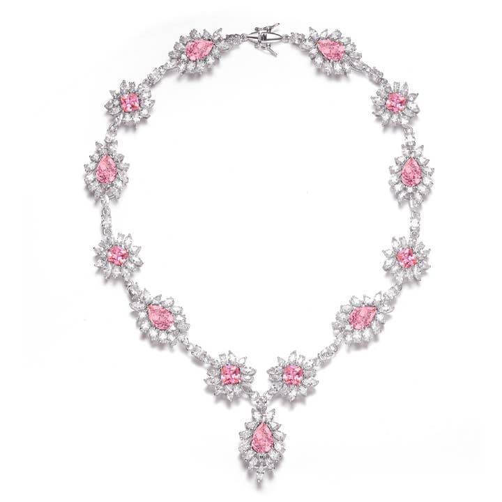 COLLIER CZ ET ROSE (369-P) pour la vente par Genevive