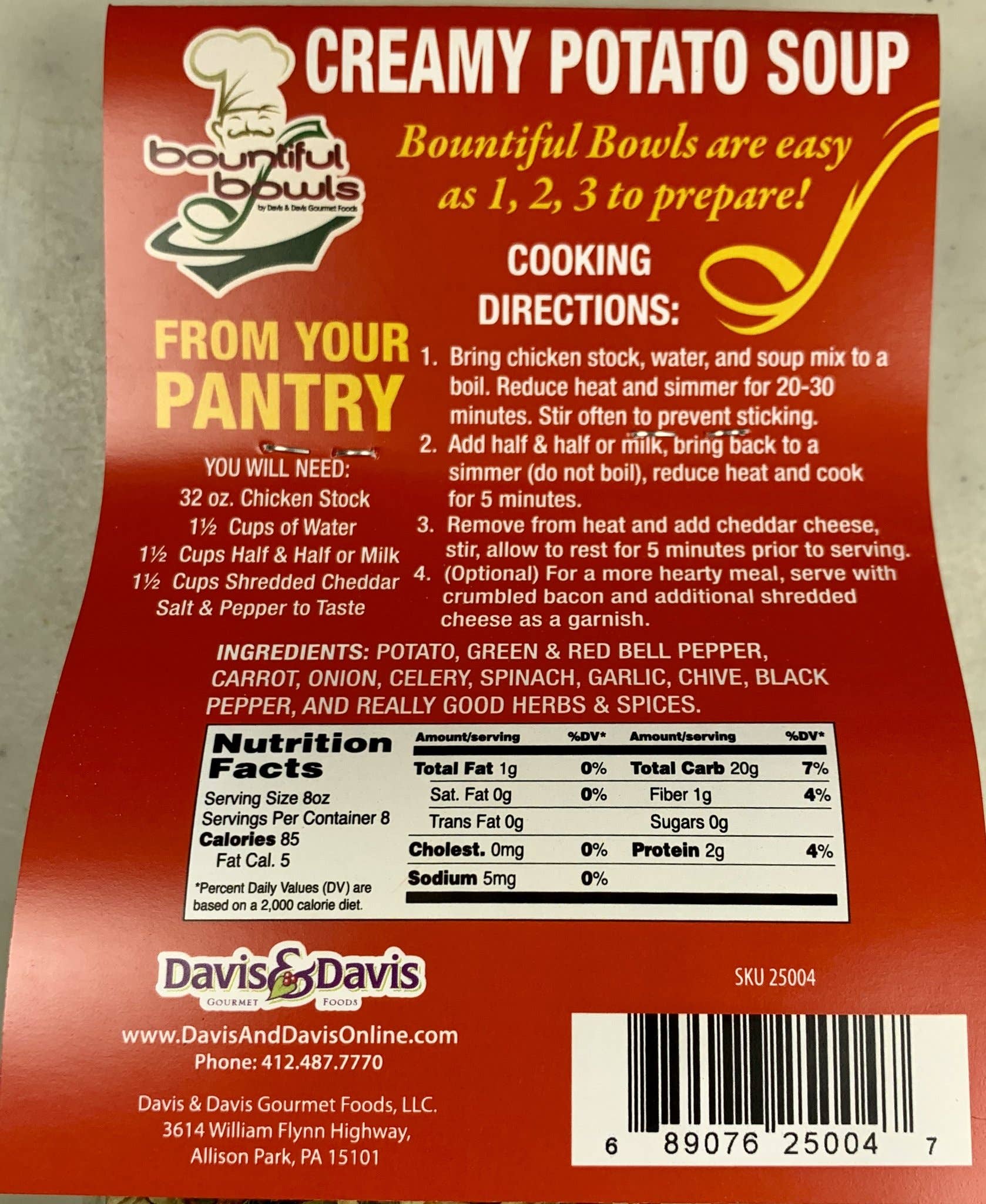 Davis & Davis Gourmet Foods - Wholesale Soup - Creamy Potato1