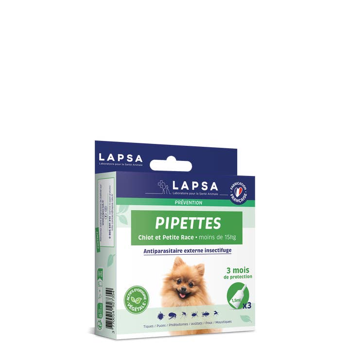 LAPSA - Wholesale Pet Supplement - Dog - PUPPY/SMALL BREED LAPSA DOG PIPETTES X3 1.5ML2
